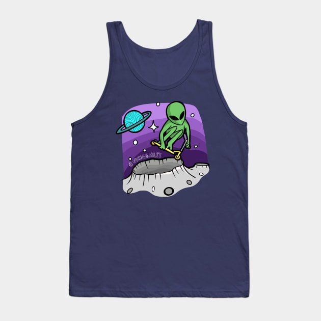 Alien scooter dude Tank Top by Local non union